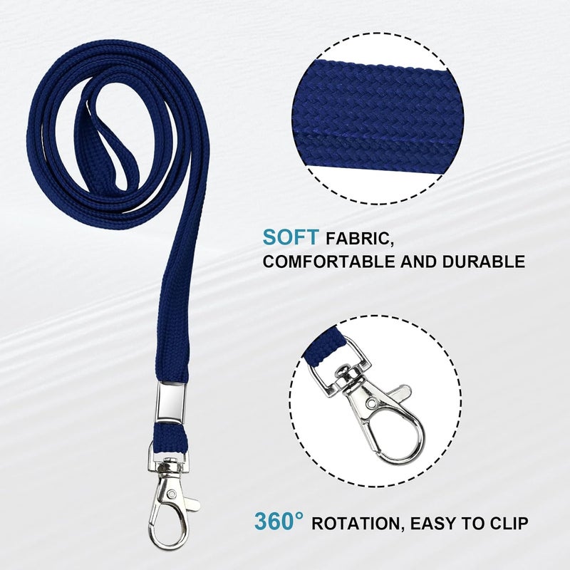 koorito 3 Pack Clear ID Badge Holder with Lanyard Deep Blue Lanyards with Vertical Waterproof ID Badge Holder for Office, School, Travel - Image 3